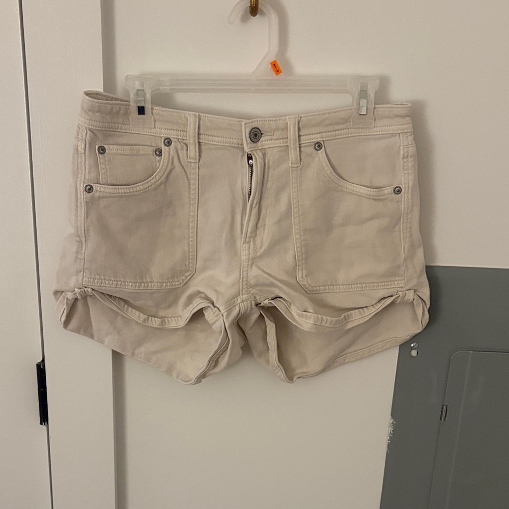 American Eagle Outfitters Cream Jean Shorts